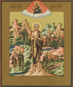 Мария Египетская святая преподобная со сценами жития. Деревянная икона на левкасе мастерская Иконный Дом