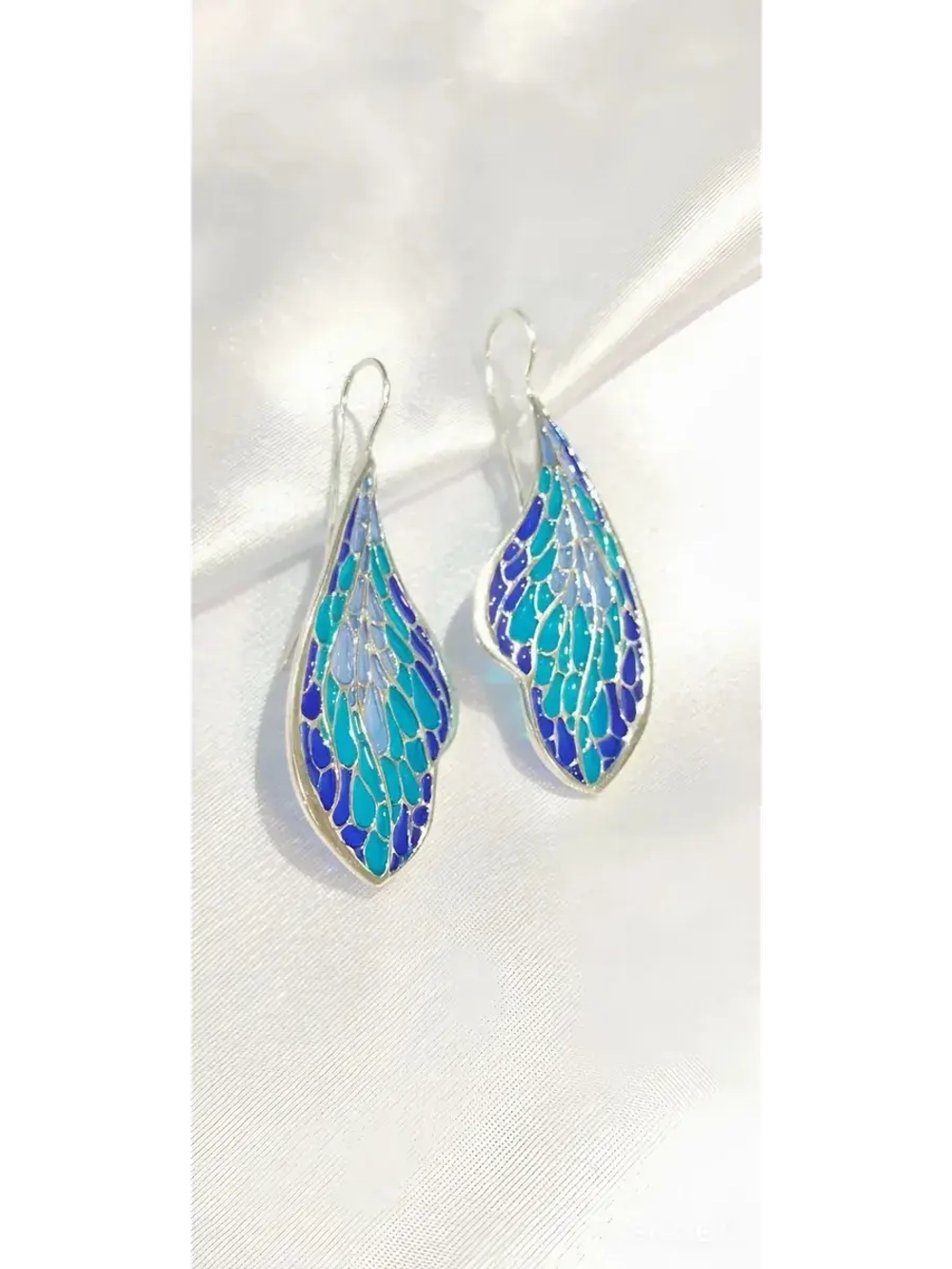 Ювелирные серьги серебро 925 эмаль