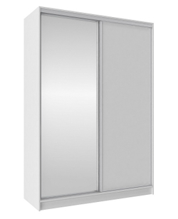 Шкаф-купе двухдверный с зеркалом 1600 Домашний Белый