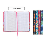 Записная книжка Basir на резинке, формат А6, цветная обложка, серия "LIGHT FLOWER", 14*9 см, 96 листов, 4 цвета ассорти