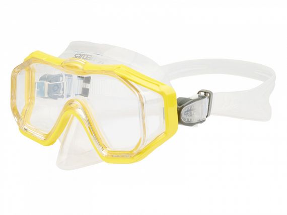 Набор маска+трубка в сумке Sargan Панорама-М прозрачный/желтый