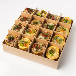 Бокс кишей цыпленок-грибы и семга-брокколи