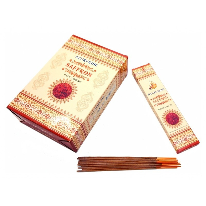 Ayurvedic Saffron Благовоние-масала Шафран, 15 шт