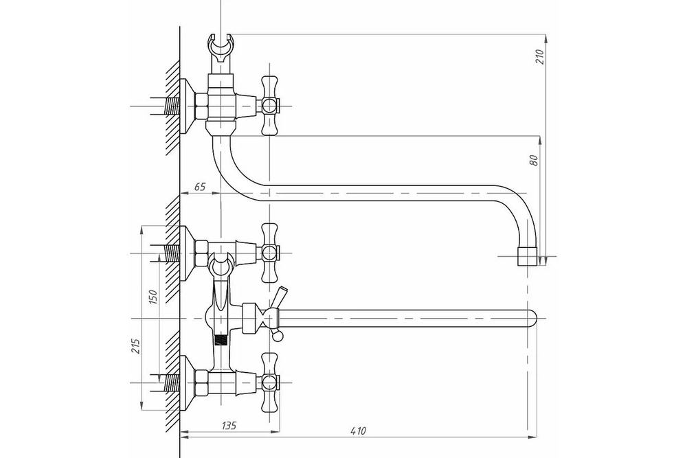 Смеситель для ванны с душем FAUZT FZs-428-07 тип См-ВУДРНШлА
