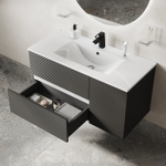 Тумба с умывальником IDDIS Bild, подвесная, 100 см, темно-серый, BIL10G0i95K