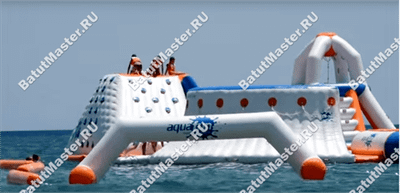 Надувной аквапарк на воде «Планета Аквадром» 30×30×6 м