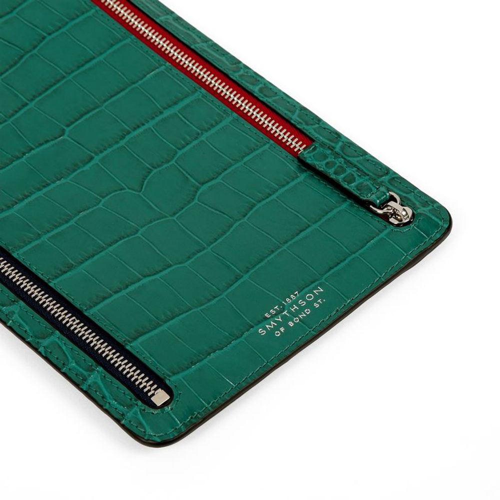 Smythson Кейс для документов Multi-Zip Case in Mara, Cerulean