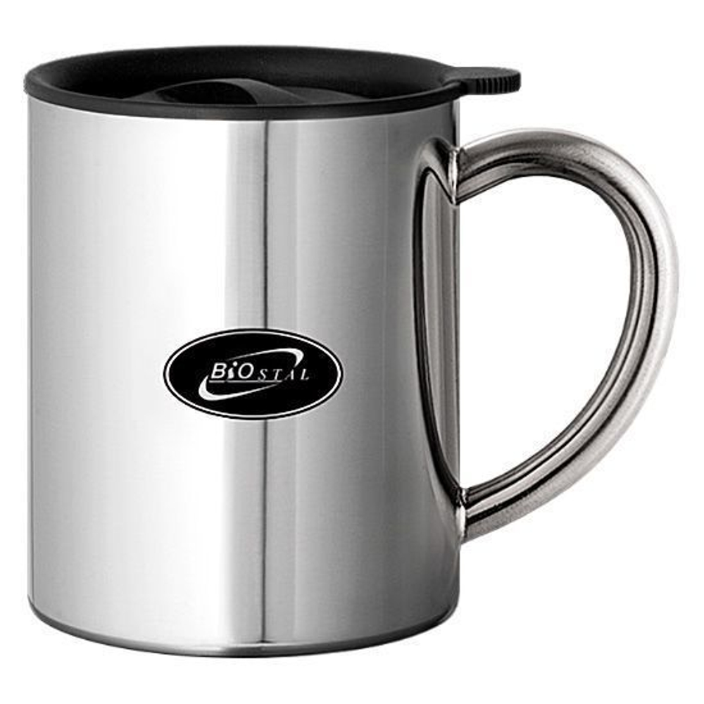 Термокружка Biostal (0,45 литра) c металлической ручкой и крышкой