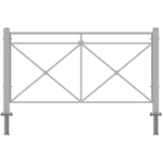 Пешеходное ограждение ПО-1 Крест тип 2 (секция + стойка), стойка 60х60 съемная, цинк