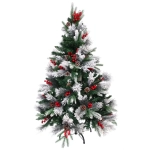 Елка «Грация» 120 см, ПВХ, леска, резина с белым напылением (шишки и ягоды), 337 веток