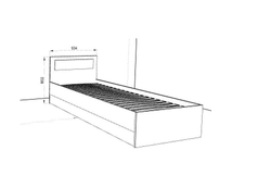 ДУЭТ-ЛЮКС кровать-900 с ламелями Венге/ дуб