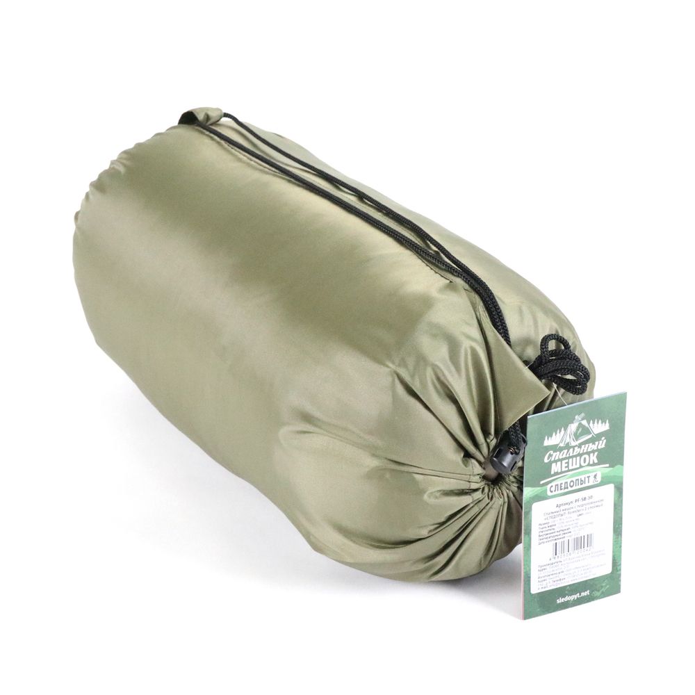 Спальный мешок с подгол&quot;СЛЕДОПЫТ-Forester&quot;,200+35х75см ±5%,до+5С,утеп.термоф 200 г/м2,цв хаки /6/