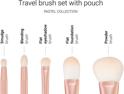 Notino Pastel Collection Travel brush set with pouch - дорожный набор кистей для макияжа с футляром /  1 шт.   / GTIN 2800013562346
