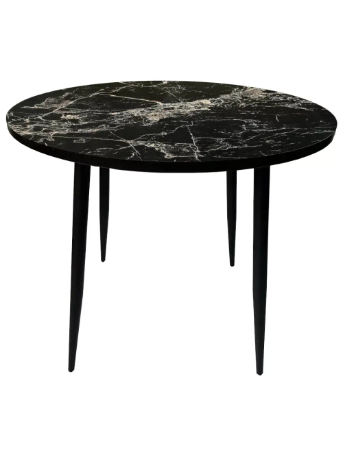 Обеденный стол "Мрамор марквина черный", круглый
