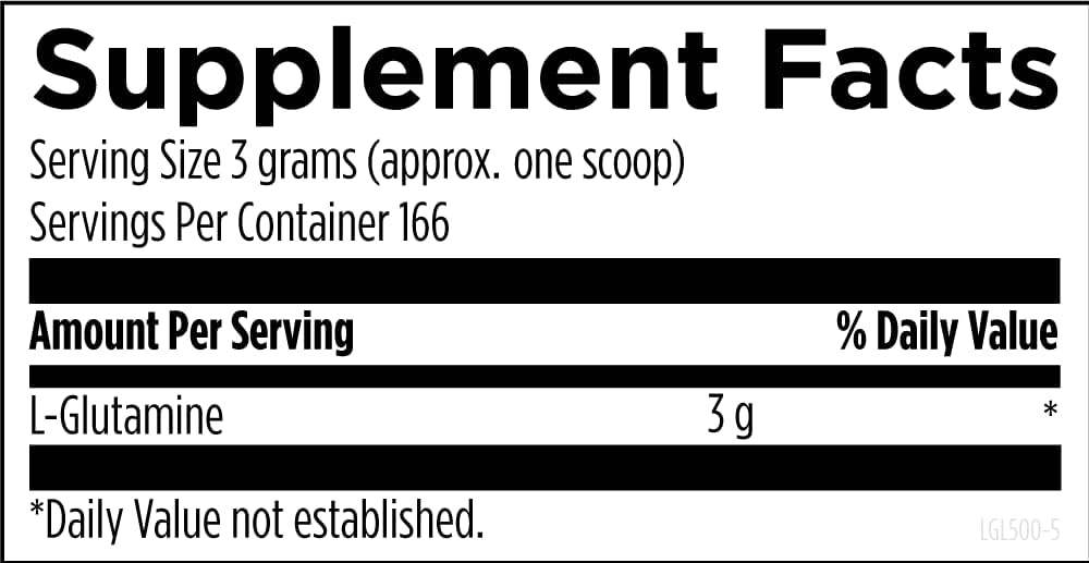 Designs For Health - LGL500 - L-Glutamine Powder - 500 gr