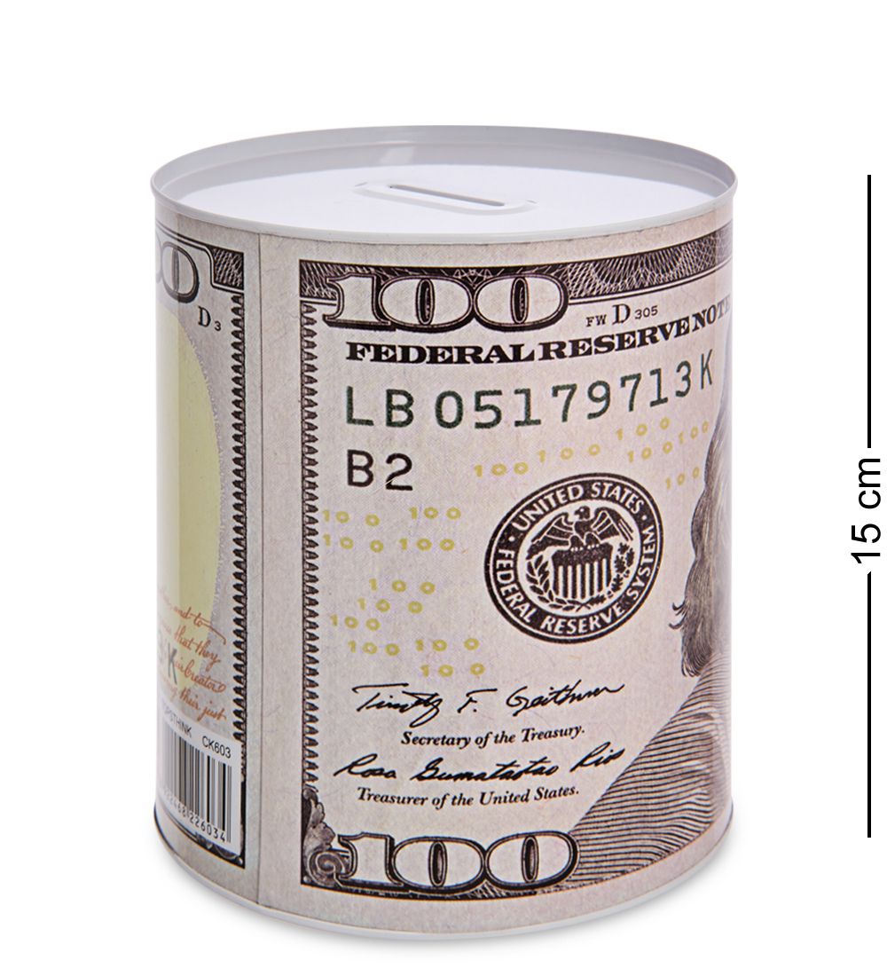 BX-209 Металлическая копилка «100 Долларов»