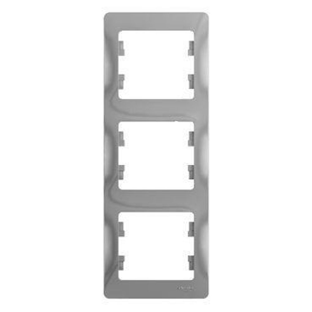 Рамка 3-м Glossa вертикал. алюм. SE GSL000307