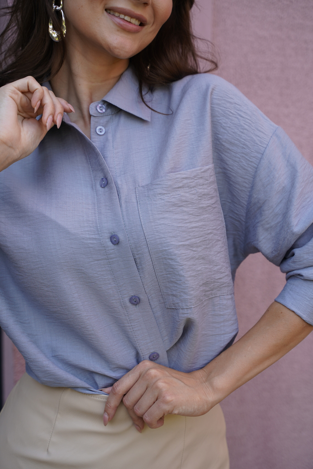 Рубашка женская | Бл-1012 б вискоза крэп