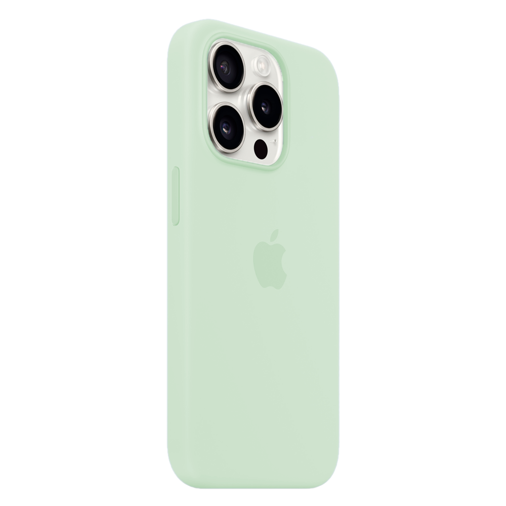 Силиконовый чехол с поддержкой MagSafe Apple Silicone Case для iPhone 15 Pro, Soft Mint (Пастельно-мятный)