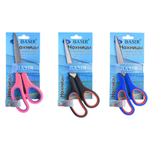 Ножницы канцелярские Basir прорезиненная ручка, 20 см, ассорти