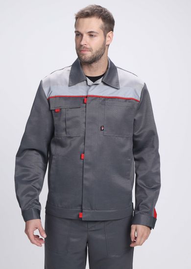 Костюм "Фаворит-1" СОП брюки (т.серый/серый/красный)