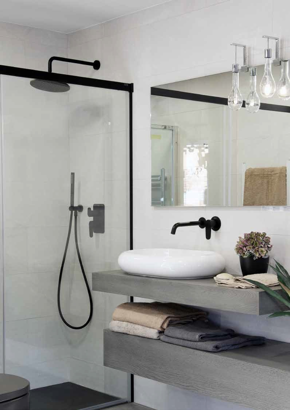 Душевая лейка круглая 1 режим латунь 3714NM чёрный