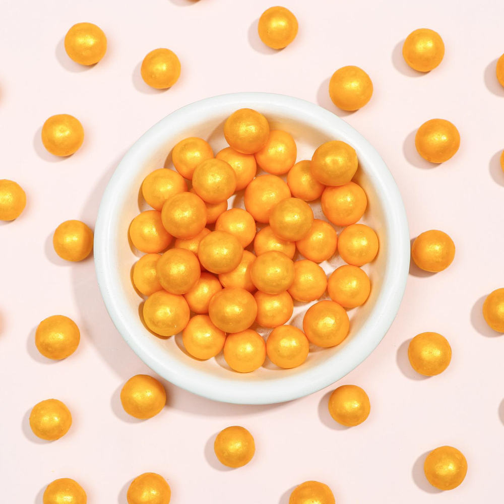 Драже рисовое «Жемчуг» золото, 12-13 мм, 50 г