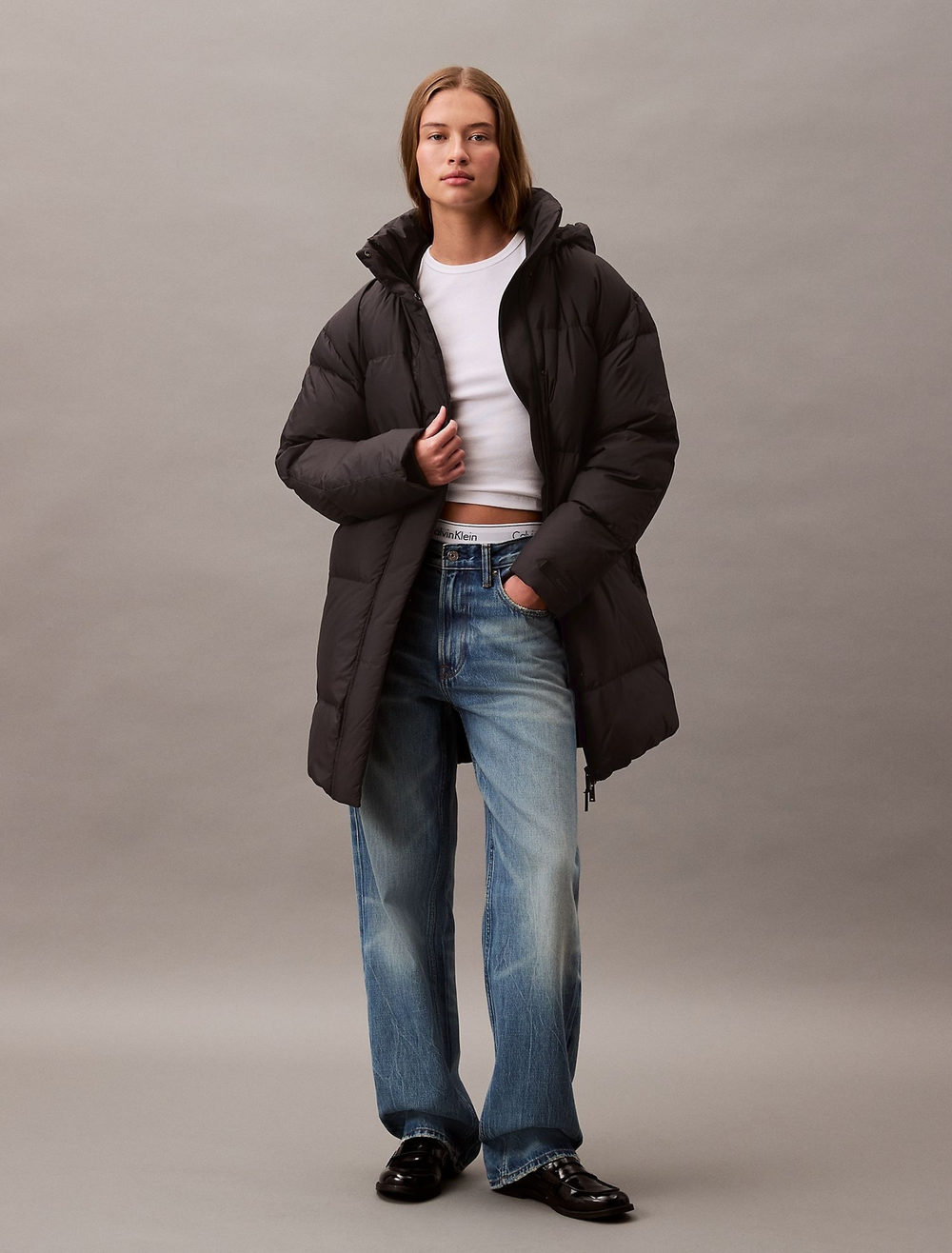 Пуховик Calvin Klein Long Down Hooded Puffer Black Beauty