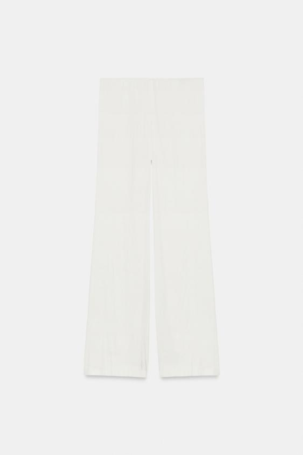 ZARA АТЛАСНЫЕ БРЮКИ FLARE, ЖЕЛТОВАТО-БЕЛЫЙ