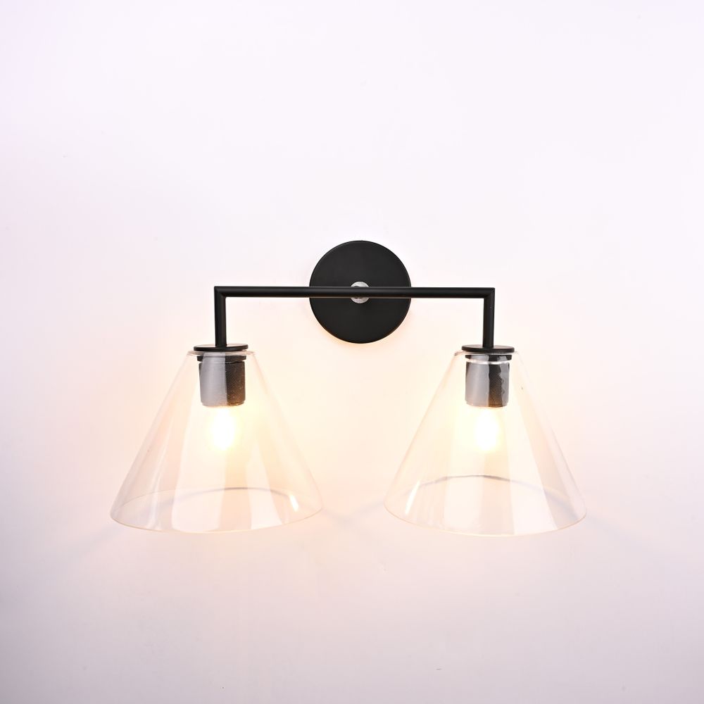 Бра Rh Utilitaire Funnel Shade Double Sconce Black By Imperiumloft