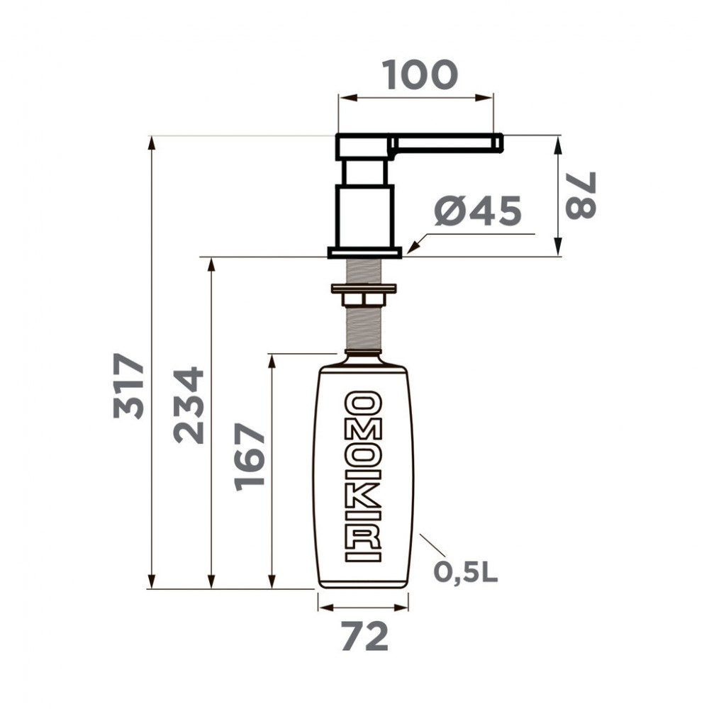 Дозатор Omoikiri для моющего средства OM-05-GM
