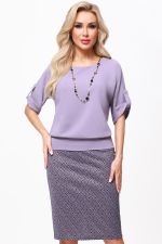 Костюм серо-сиреневый с юбкой DStrend (Акция)