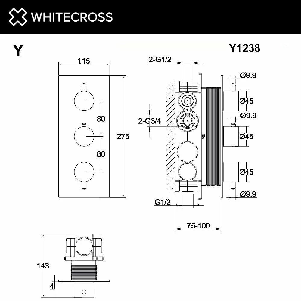 Смеситель для душа WhiteCross Y Y1238NIB никель брашированный