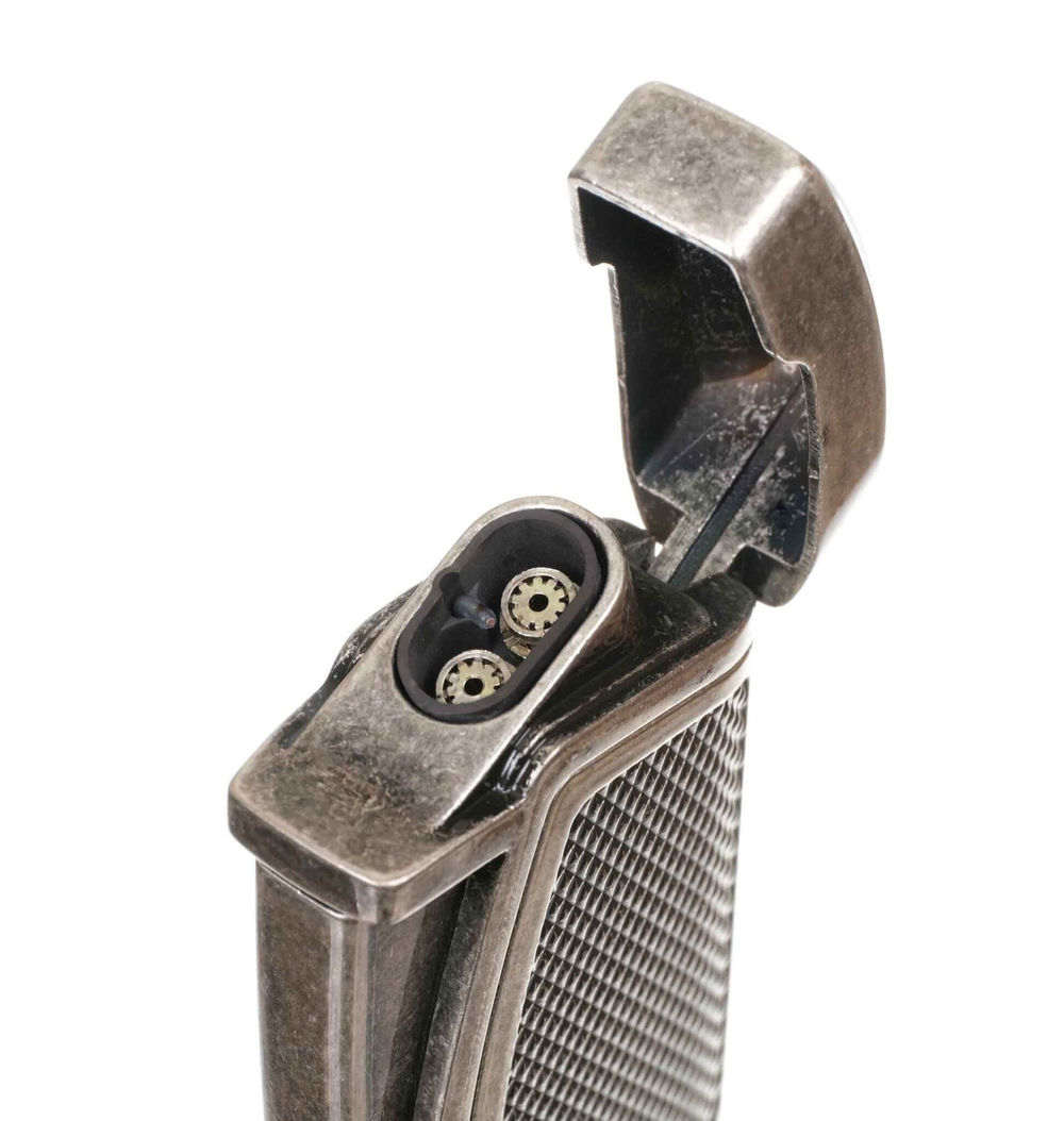 Зажигалка сигарная Passatore, двойное пламя, с пробойником, серебристый антик