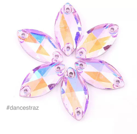 Стразы пришивные, Horse Eye, Light Pink AB, A3-P49, 9*18mm, (500 ea/pkg), A3 (F2)