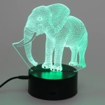 Светильник ночник «3D-Мамонт» на пластиковой подставке, с включателем USB