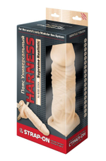 Телесный поясной фаллоимитатор - 22 см. (Цвет: телесный)
