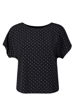 Блузка женская 3256ЗПк, чёрный алфавит #176Чёа093256зпк