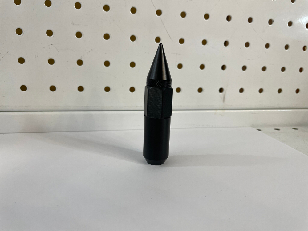 Гайка пуля 12*1,5*60+27, алюминий, комп. 20 шт, кл. 19 мм, черный