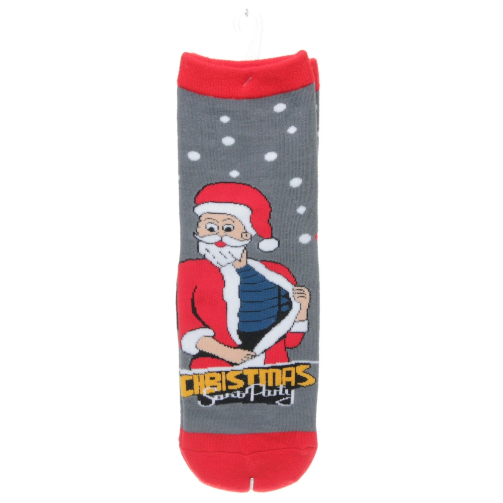 Носки новогодние «Дед мороз», микс 5 цветов, р-р36-42 (крючок, пакет, стикер)