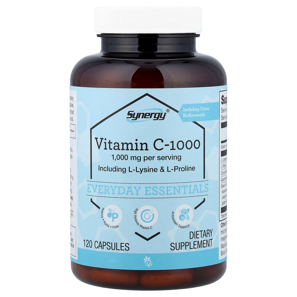 Vitacost, Synergy®, витамин C-1000, 120 капсул