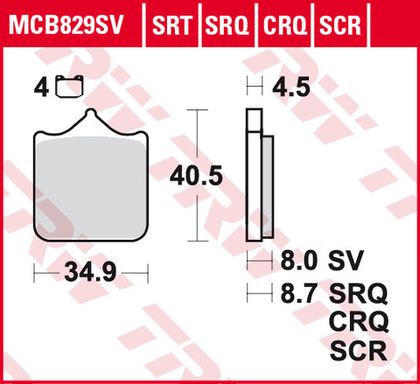 Колодки тормозные дисковые TRW MCB829SV