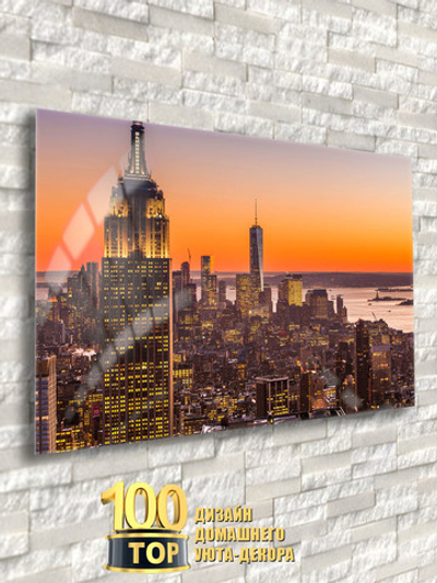 Фото картина закат в Нью Йорке Декор для дома, подарок