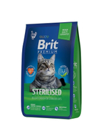 Сухой корм Brit Premium Cat Sterilised для стерилизованных кошек, курица, 8 кг
