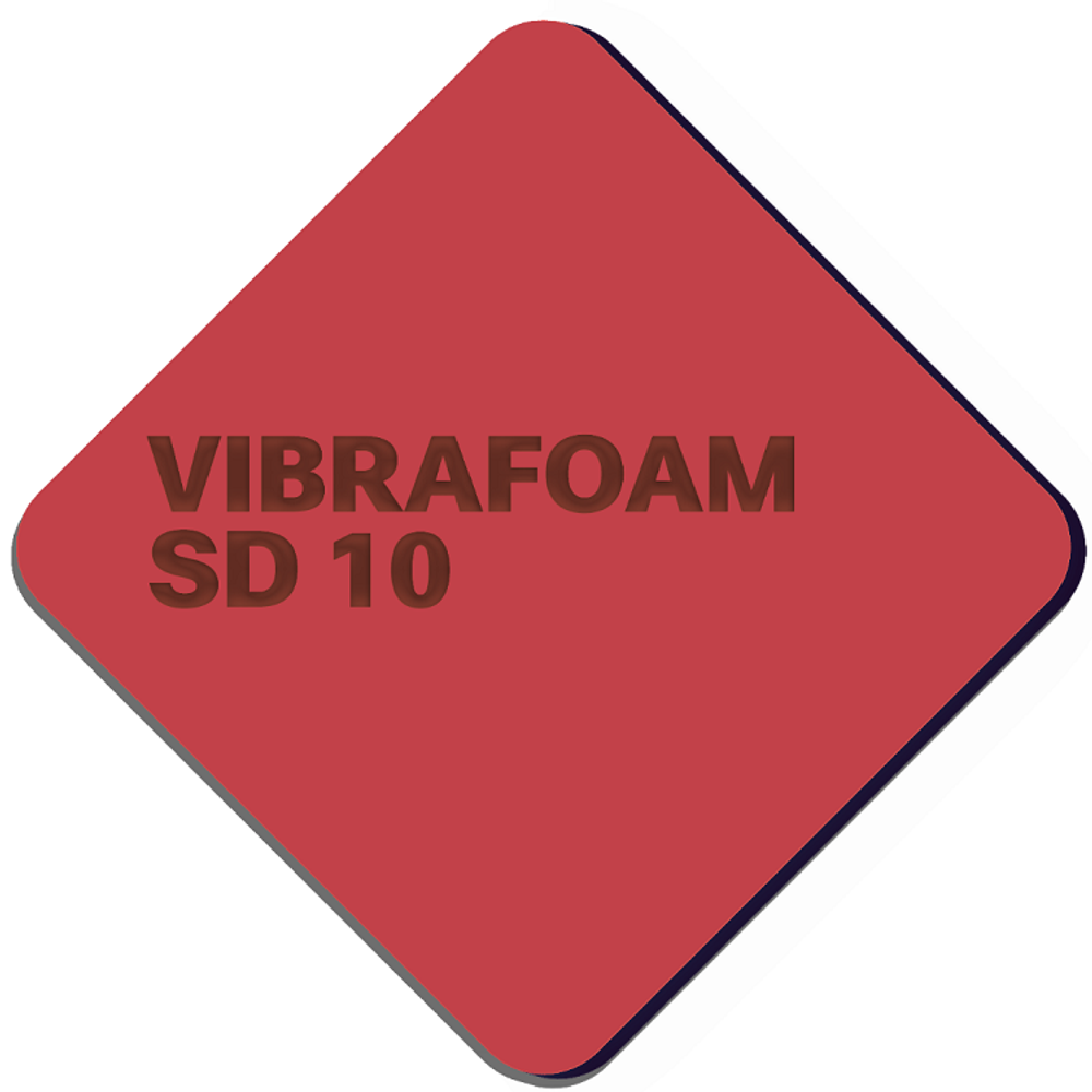 Виброизоляция полиуретановая Vibrafoam SD 10 2000х500х25 мм красная