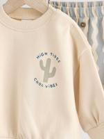 Свитшот и шорты в комплекте для малышей Next AA1-492, Светло-бежевый