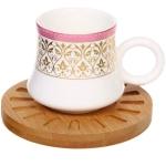 Кофейный набор 12 предметов «Восточная сказка» ( 6кружек 90мл+6 блюдец), вензеля розовый
