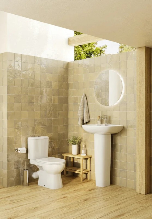 Унитаз-компакт Roca ACCESS, косой выпуск, c сиденьем микролифт (7.34P2.3.900.Y)