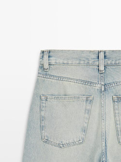 Massimo Dutti Джинсы с высокой талией и широкими штанинами, синий