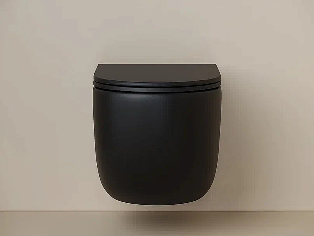 Унитаз подвесной Ceramica Nova UP CN4007MB безободковый, с крышкой микролифт, слив-торнадо, черный матовый